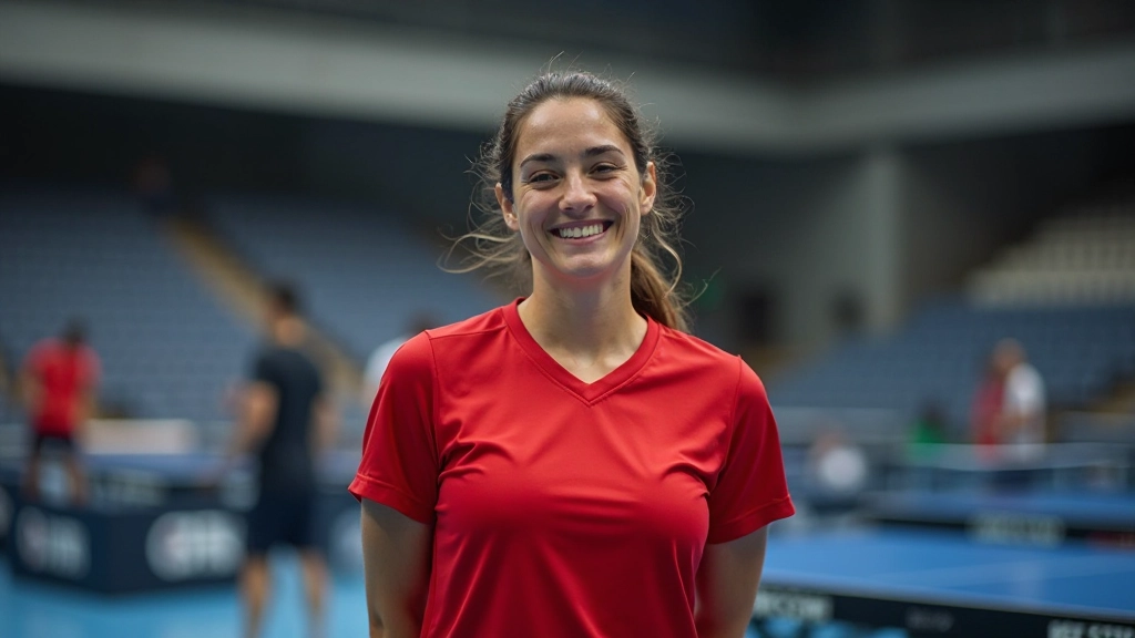 لاعب تنس طاولة يحتفل بنصر حقق تحسنًا كبيرًا في الأداء بعد اتباع برنامج التركيز العقلي